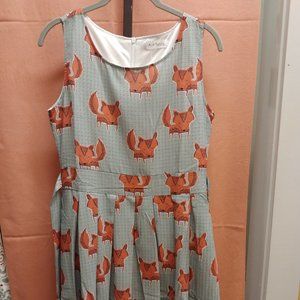 Fox Print Sleeveless Dress